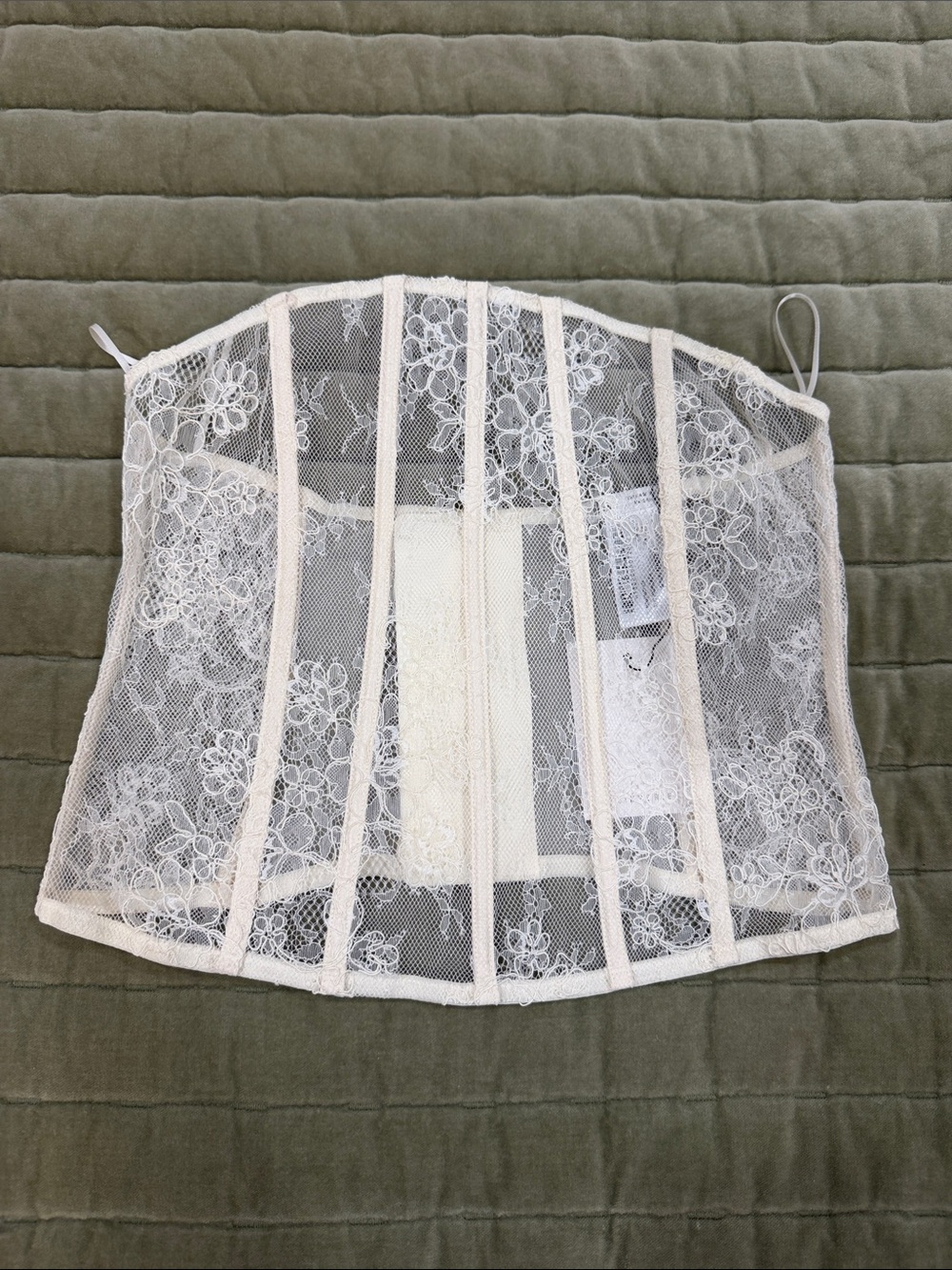 Zara Lace Floral Bustier in Off-White